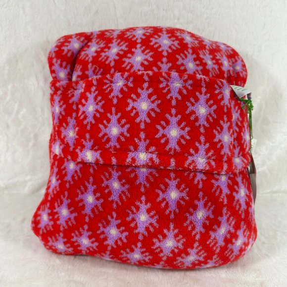NWT Vera Bradley Petite Paradise Red Fleece Travel Blanket 60" X 45" Carry-On - Picture 9 of 9